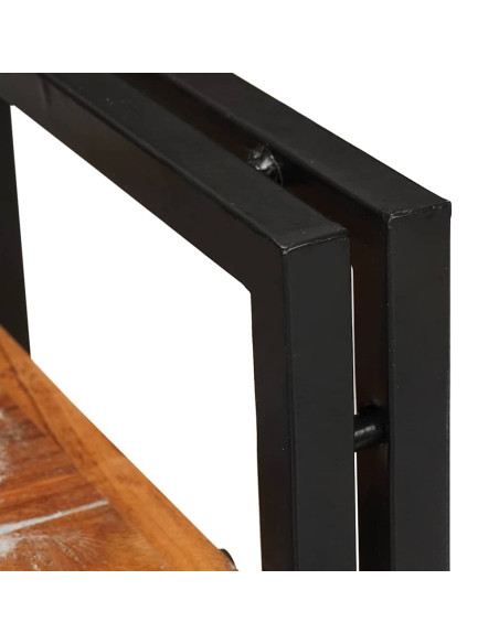 Comodino 2 pcs Marrone e nero Legno Solido Recuperato