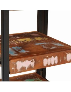 Comodino 2 pcs Marrone e nero Legno Solido Recuperato 2