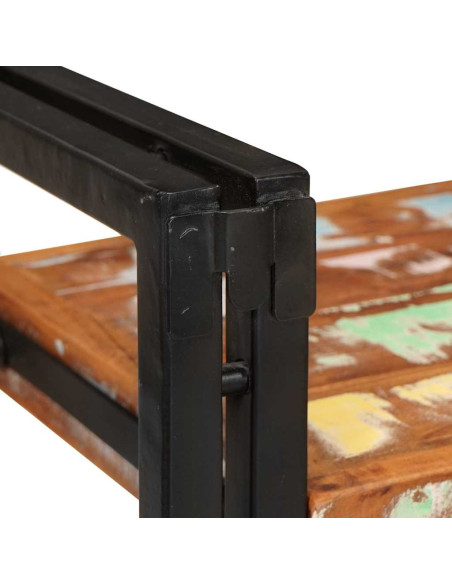 Comodino 2 pcs Marrone e nero Legno Solido Recuperato
