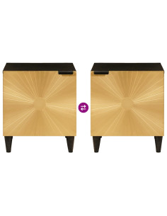 Comodino Nero e Oro 40 x 33.5 x 46 cm 2