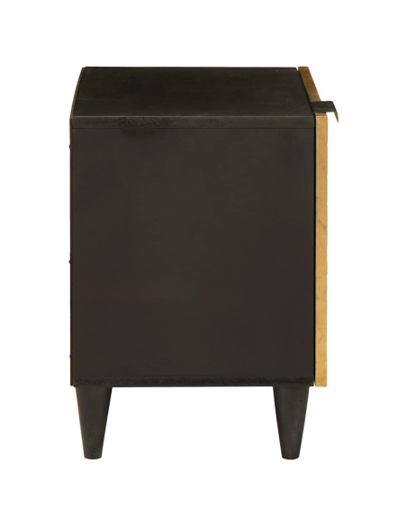 Comodino Nero e Oro 40 x 33.5 x 46 cm