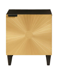 Comodino 2 pcs Nero e Oro 40 x 33.5 x 46 cm 2
