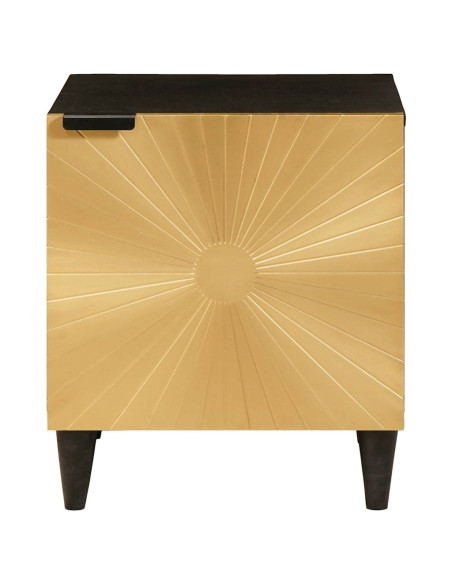 Comodino 2 pcs Nero e Oro 40 x 33.5 x 46 cm