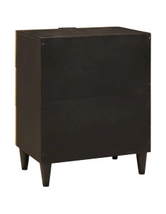 Comodino con cassetto Nero e Oro 50 x 33 x 60 cm