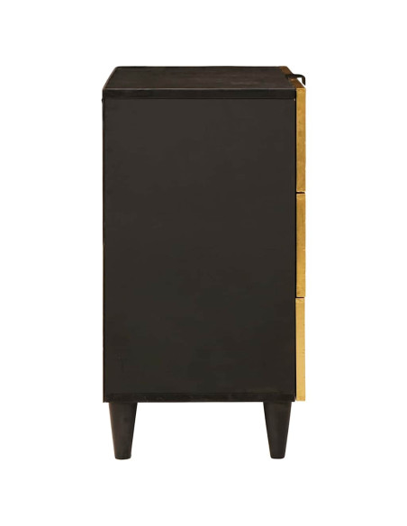 Comodino con cassetto Nero e Oro 50 x 33 x 60 cm