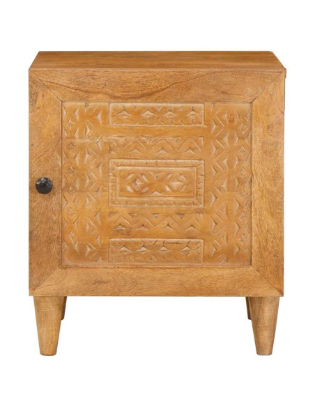 Comodino Marrone chiaro 40 x 33 x 46 cm legno massello di mango