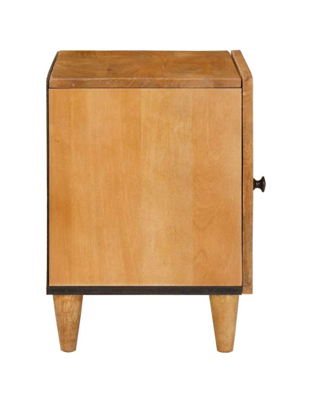 Comodino Marrone chiaro 40 x 33 x 46 cm legno massello di mango