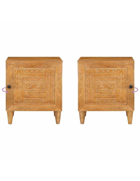 Comodino 2 pcs Marrone chiaro 40 x 33 x 46 cm