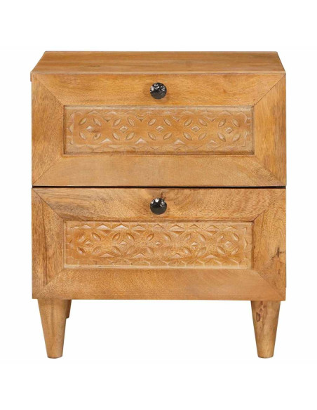 Comodino Marrone chiaro 40 x 33 x 46 cm legno massello di mango