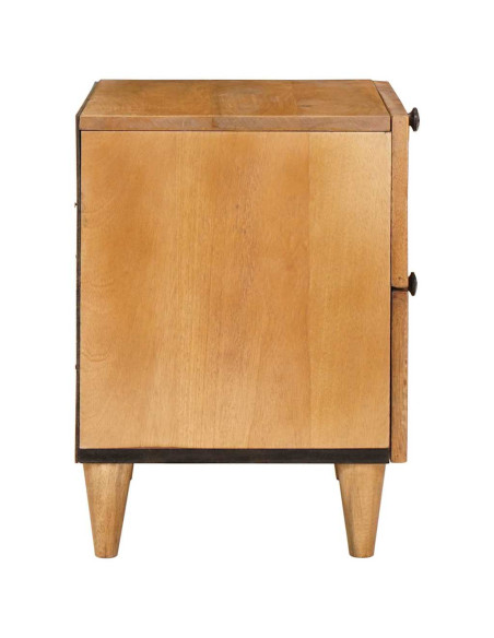 Comodino Marrone chiaro 40 x 33 x 46 cm legno massello di mango