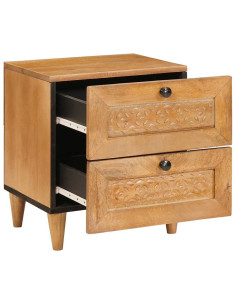 Comodino con cassetto 2 pcs Marrone chiaro 40 x 33 x 46 cm 2