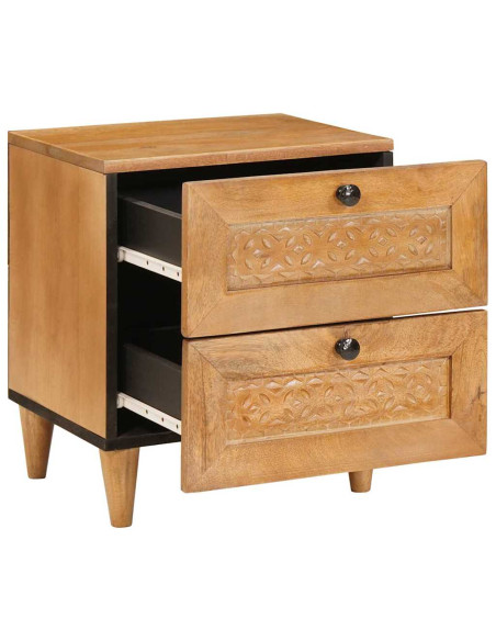 Comodino con cassetto 2 pcs Marrone chiaro 40 x 33 x 46 cm