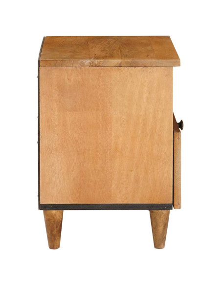 Comodino Marrone chiaro 40 x 33 x 46 cm legno massello di mango