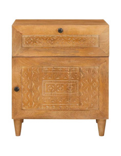Comodino Marrone chiaro 50 x 33 x 60 cm legno massello di mango 2