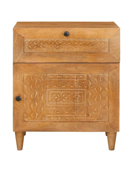 Comodino Marrone chiaro 50 x 33 x 60 cm legno massello di mango