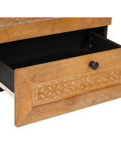 Comodino Marrone chiaro 50 x 33 x 60 cm legno massello di mango 2
