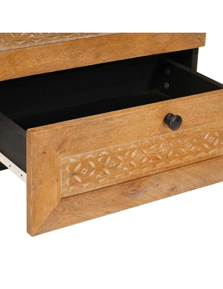 Comodino Marrone chiaro 50 x 33 x 60 cm legno massello di mango