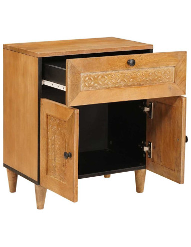 Comodino Marrone chiaro 50 x 33 x 60 cm legno massello di mango