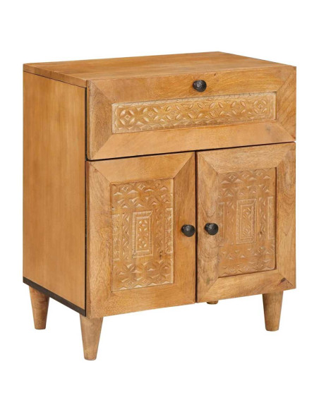 Comodino Marrone chiaro 50 x 33 x 60 cm legno massello di mango