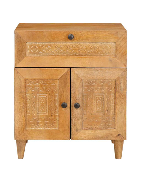 Comodino Marrone chiaro 50 x 33 x 60 cm legno massello di mango