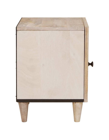 Comodino Beige 40 x 33 x 46 cm legno massello di mango