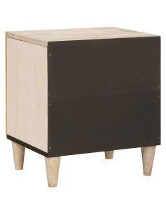 Comodino 2 pcs Beige 40 x 33 x 46 cm legno massello di mango 2