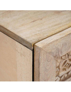 Comodino Beige 40 x 33 x 46 cm legno massello di mango