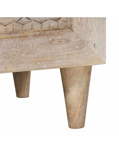 Comodino Beige 40 x 33 x 46 cm legno massello di mango