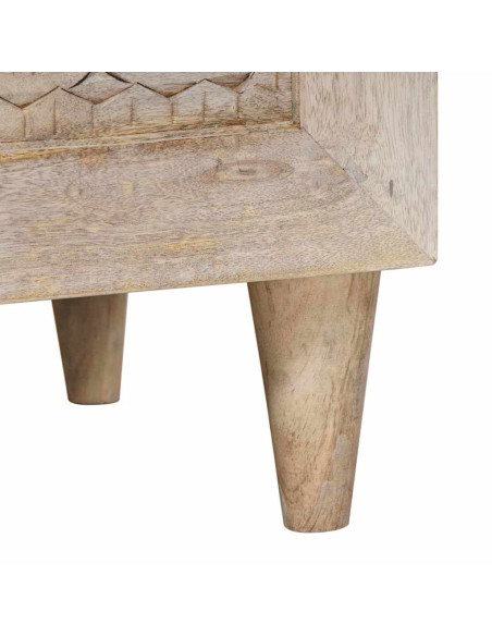 Comodino Beige 40 x 33 x 46 cm legno massello di mango