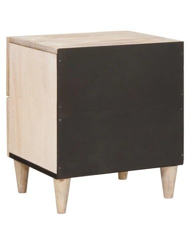 Comodino 2 pcs Beige 40 x 33 x 46 cm legno massello di mango