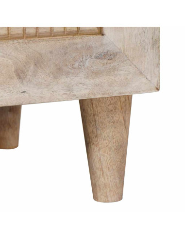 Comodino Beige 40 x 33 x 46 cm legno massello di mango