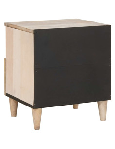 Comodino 2 pcs Beige 40 x 33 x 46 cm legno massello di mango 2