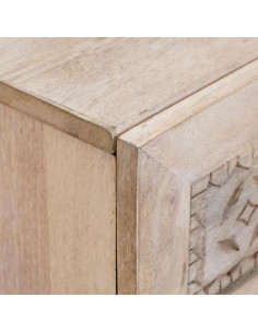 Comodino Beige 50 x 33 x 60 cm legno massello di mango