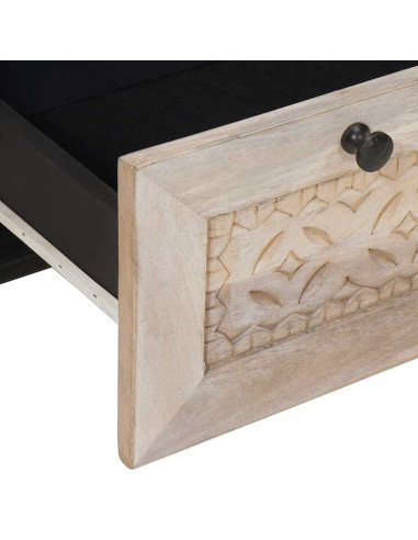 Comodino Beige 50 x 33 x 60 cm legno massello di mango