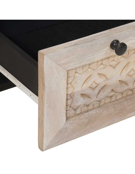 Comodino Beige 50 x 33 x 60 cm legno massello di mango