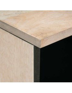 Comodino Beige 50 x 33 x 60 cm legno massello di mango