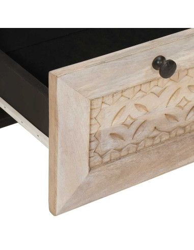 Comodino Beige 50 x 33 x 60 cm legno massello di mango