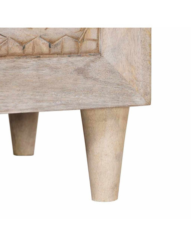 Comodino Beige 50 x 33 x 60 cm legno massello di mango
