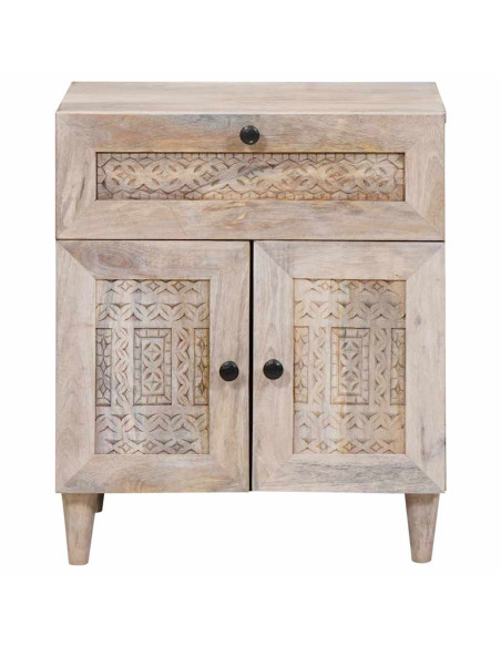 Comodino Beige 50 x 33 x 60 cm legno massello di mango