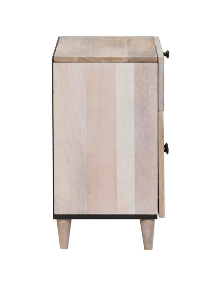 Comodino Beige 50 x 33 x 60 cm legno massello di mango
