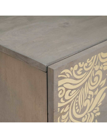 Armadio da Notte Grigio 40 x 33 x 46 cm legno massello di mango
