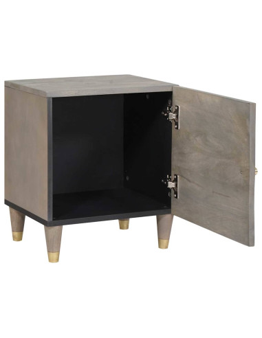 Armadio da Notte Grigio 40 x 33 x 46 cm legno massello di mango