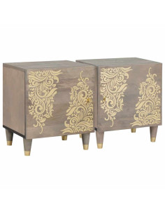 Armadio da Notte 2 pcs Grigio 40 x 33 x 46 cm