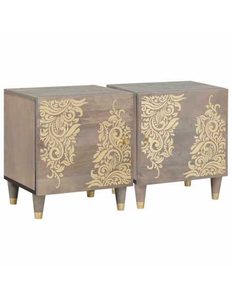 Armadio da Notte 2 pcs Grigio 40 x 33 x 46 cm
