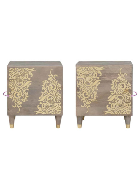Armadio da Notte 2 pcs Grigio 40 x 33 x 46 cm