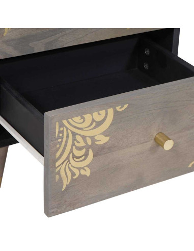 Armadio da Notte Grigio 40 x 33 x 46 cm legno massello di mango