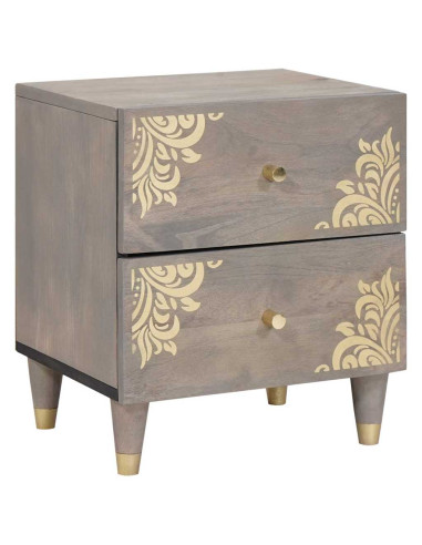 Armadio da Notte con cassetto 2 pcs Grigio 40 x 33 x 46 cm