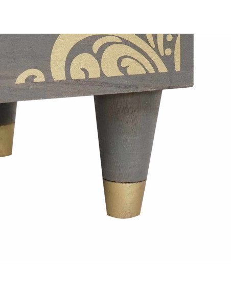 Armadio da Notte Grigio 40 x 33 x 46 cm legno massello di mango