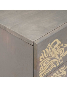 Armadio da Notte Grigio 50 x 33 x 60 cm legno massello di mango