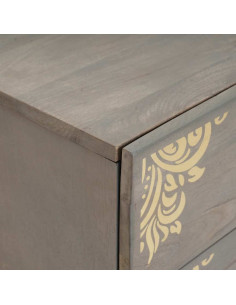 Armadio da Notte Grigio 50 x 33 x 62 cm legno massello di mango